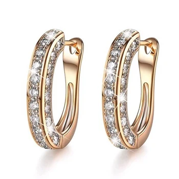Луксозни Големи кръгли обеци-пръстени във формата на кръг с 