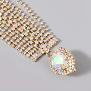 Луксозни Обеци-Четка с дълги веригата от планински кристал за жени Вечерни Сватбени Бижута и Аксесоари