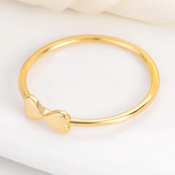 Минимализъм Сърдечен пръстен женски нишевый дизайн модерен пръстен от неръждаема стомана, дамски-добрите приятели Сладък подарък Бижута за момичета BFF