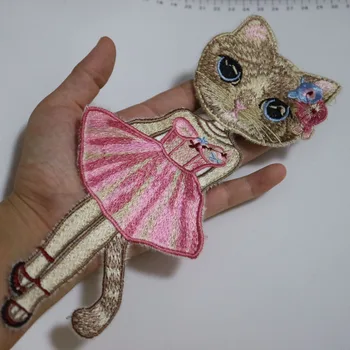 Мода 3D котка и заек бродирани ленти за облекло DIY шият животни брокат Бродерия лейси апликация карикатура