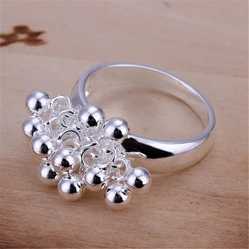Мода мода Сватба Сребърен цвят пръстен перли, висулки за ЖЕНИ Дама сребърен цвят сладък пръстени, бижута ангажимент R016 МАРКА ,