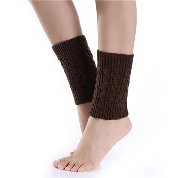 Модни дамски дамски дебели вълнени цвят на почвата Зимни топли възли на една кука чорапи за обувки-Чорапи, Гамаши Ботфорты Гамаши