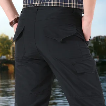Мъжки ежедневни панталони-карго Участък На Открито Туризъм Тактически Спортни панталони Дишащи Водоустойчиви Леки быстросъемные панталони