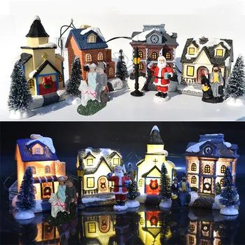 Направи си САМ Коледна улица Нажежен Къща Хижа от 10 теми Коледната украса Украса Дядо Коледа Набор от детски подаръци, Играчки Навидад