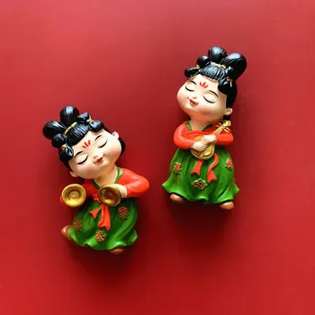 Новата 3D Прислужница на Династията Тан Стикер за хладилник Мазна Красотата Празничен Китайски Стил направи си САМ обяви Магнит за Декорация на Дома, Сувенири