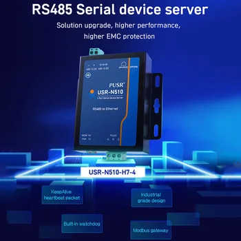 Новата версия на ЮЕСАР-N510 (H7-4) Конвертор RS485 в Ethernet Modbus RTU в TCP MQTT SSL/TLS