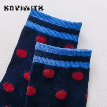 Нови шарени памучни бели чорапи на точки Топ с високо качество Дамски забавни чорапи в стил хип-хоп с принтом в ивицата soks Harajuku стръмни женски сокс