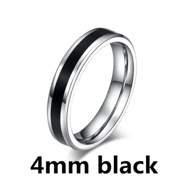 Пръстени от неръждаема стомана, Класически пръстени ангажимент на Алианса за жени, Мъже в Черно и сребристо Цветни Пръстени Двойката Бижута Годежен пръстен