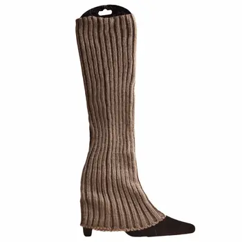 Пънк обикновена черни стръмни възли дълги чорапи за жени на открито до коленете ластични гети 2021 Дама Топло тънък готически хип-хоп Рок чорап