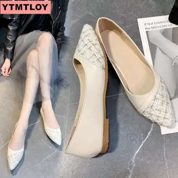 Размер 35-40 дамски обувки на плоска подметка 2019 с малките си уста обикновена обувки на плоска подметка комплект обувки на равна подметка удобни дамски обувки
