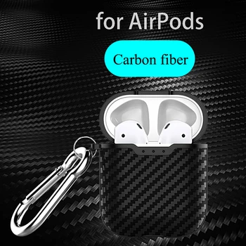 Ретро Бизнес Калъф за слушалките от въглеродни Влакна за Airpods 1 2 своята практика Мек TPU Пълен Защитен Калъф за Airpods 2 Противоударная на Кутията