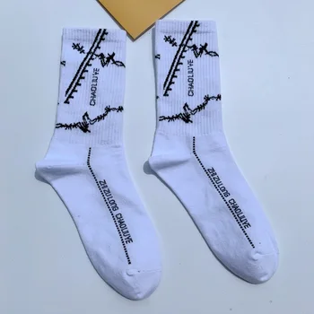 Скейтборд на Улицата мъжки Дамски чорапи Хип-хоп Пара Студентски Стил Пънк Личност Уникален памук дизайн на Чорапи за момчета и момичета