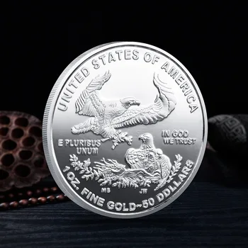 Статуята на Свободата в САЩ Сувенири и подаръци Позлатена монета Печат на САЩ Белоглав Орел Монети Повикване Възпоменателна монета