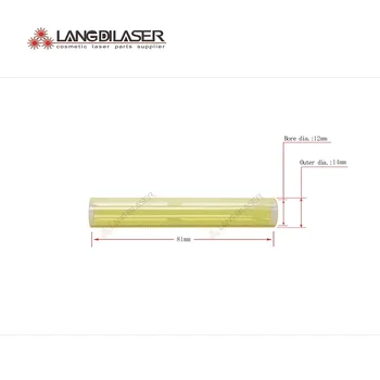 Тръба за подаване на жълти лампи IPL , размер : 81 *14*12 , Течаща тръба лампи с UV-филтър , за стъклена тръба с течаща вода