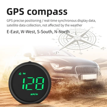Универсален Автомобилен HUD G1 GPS Централен Дисплей Компас Цифров бордови компютър, за Камион, Кола, Мотоциклет Об/мин мили в час КМ/ч Аларма за скорост