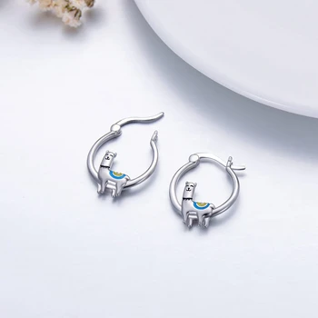Харонг Обеци със сребърно покритие-пръстени от Алпака Изискана серия Сладък животни Скоба за ушите на Бижута, аксесоари за жени и момичета, Сватбен подарък