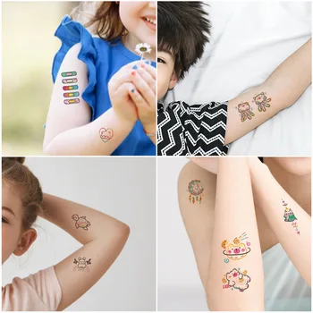 Цветни Мультяшные Временни Татуировки за момичета Сладки малки фалшива Татуировка на ръката, на лицето, на китките, на Боди арт Водоустойчив стикер Tatuajes Temporales