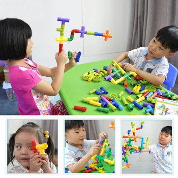 Цветни Строителни блокчета за водопроводните тръби са Играчки За деца, Монтаж на Тръбопроводи, Изграждането на тунели, Изграждане на детски играчки, Образователни играчки за деца