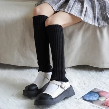 Японската Лолита Сладко Момиче Гамаши За краката, Вълнен Топка Вязаный До коленете Разтеглив Дълги чорапи Обикновена чорапи Зима Затопля 2021 Нова